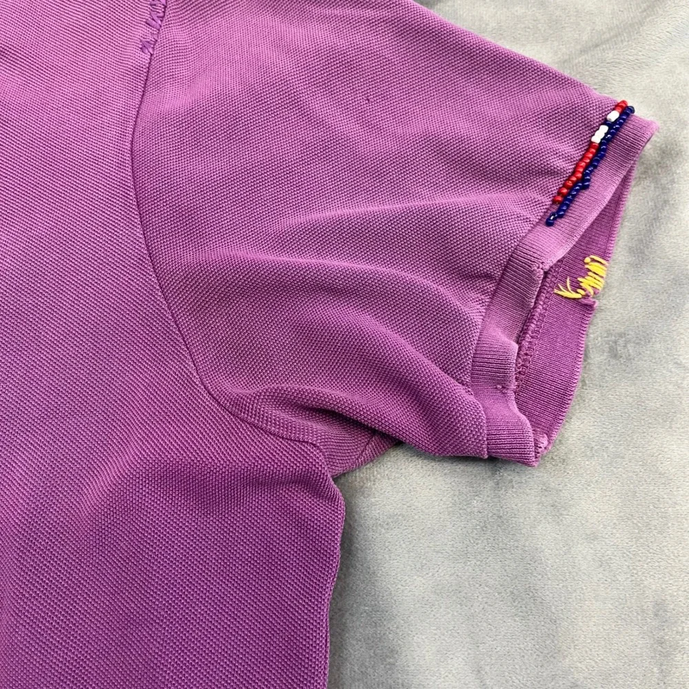 Polo Ralph Lauren Polo Shirt Aztec Mayan Men XL Purple Bead Embroidery Custom Fi